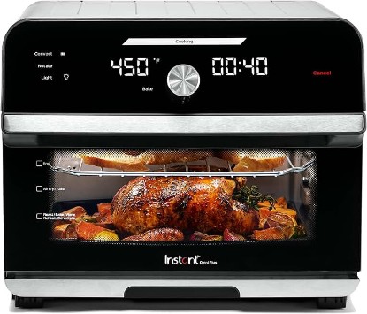 Picture of Instant Pot Omni Plus 19QT/18L Toaster Oven Air Fryer, 10-in-1 Functions, Fits 12" Pizza, Crisp, Broil, Bake, Roast, Toast, Warm, Convection, 100+ In-App Recipes, from the Makers of Instant Pot, Black