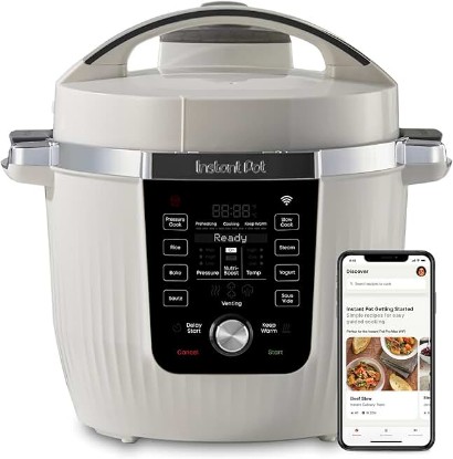 Picture of Instant Pot PRO Max Wi-Fi Smart 10-in-1 Pressure Cooker, Steamer, Saute, Warmer, Rice Cooker, Yogurt Maker, Sous Vide, Baker, NutriBoost - Includes App with 2000+ Recipes - 6 Quart
