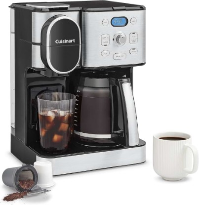 Picture of Cuisinart 12-Cup Coffee Maker, Single-Serve Brewer Glass Carafe, Automatic Hot & Iced Coffee Machine, Brew Strength Control and Pause, SS-16, Stainless Steel
