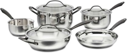 Picture of Cuisinart RADIANT PRO 8-Piece Stainless with Brushed Titanium Finish Cookware Set