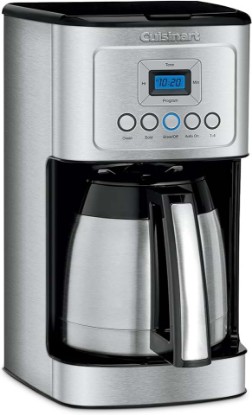 Picture of Cuisinart 12-Cup Coffee Maker, Programmable PerfecTemp Thermal Carafe Coffee Machine with 1-4 Cup Setting, Brew Strength Control and Brew Pause, Stainless Steel, DCC-3400NAS, Silver