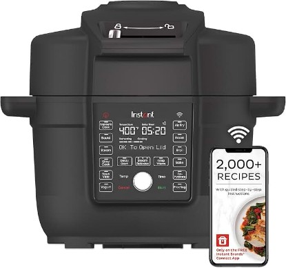 Picture of Instant Pot 6.5 Quart Duo Crisp Ultimate Lid with WIFI, 13-in-1 Air Fryer and Pressure Cooker Combo, Sauté, Slow Cook, Bake, Steam, Warm, Roast, Dehydrate, Sous Vide, & More, Includes App with Recipes