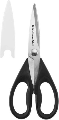 Picture of KitchenAid All Purpose Kitchen Shears with Protective Sheath Durable Stainless Steel Scissors, Dishwasher Safe, Soft Grip Comfort Handle, 8.72 Inch, Black