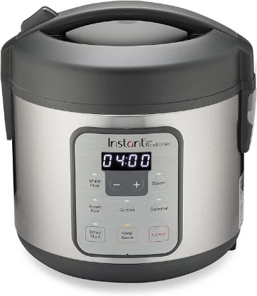 Picture of Instant Pot Zest 8 Cup One Touch Rice Cooker, From the Makers of Instant Pot, Steamer, Cooks Rice, Grains, Quinoa and Oatmeal, 8-cup cooked/4-cup uncooked, No Pressure Cooking Functionality