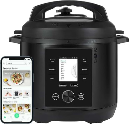 Picture of CHEF iQ Smart Pressure Cooker with WiFi and Built-in Scale - Easy-to-Use 10-in-1 Multicooker with 500+ Guided Recipes - Rice Cooker, Slow Cooker, Instant Meals for Foodies - 6 Quart - Family Size