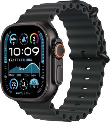 Picture of Apple Watch Ultra 2 (GPS + Cellular, 49MM) - Black Titanium Case with Black Ocean Band (Renewed)