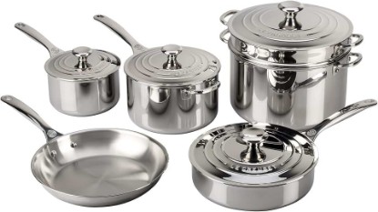 Picture of Le Creuset Tri-Ply Stainless Steel 10 pc. Cookware Set