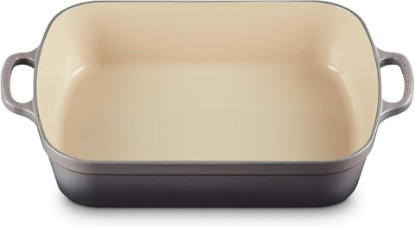 Picture of Le Creuset Enameled Cast Iron Signature Rectangular Roaster, 5.25 qt. (9.8" x 13"), Oyster