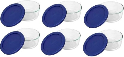 Picture of Pyrex 7200 2-Cup Glass Bowl & 7200-PC Dark Blue Lid (6-Pack) - Made in USA