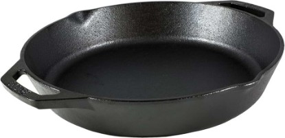 Picture of Lodge Seasoned Cast Iron Dual Handle Pan 12 Inch - Cast Iron Frying Pan - Even Heat Distribution - Oven & Stovetop Safe - PFAS-Free, Non-Toxic Cookware