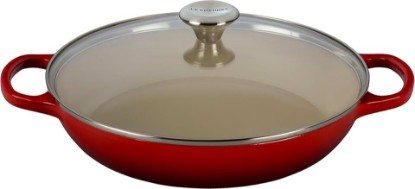 Picture of Le Creuset of America Enameled Cast Iron Buffet Casserole with Glass Lid, 3 1/2 quart, Cherry