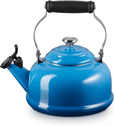 Picture of Le Creuset Enamel On Steel Whistling Tea Kettle with Metal Finishes, 1.7 qt., Marseille