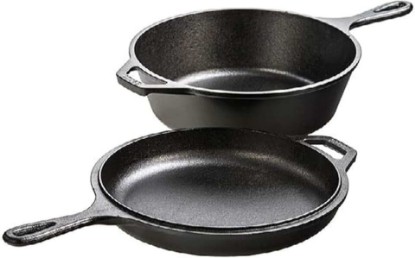 Picture of Lodge Cast Iron Combo Cooker - PFAS-Free 2-in-1 3.2 Quart Deep Pot and 10.25 Inch Skillet Set - Dutch Oven with Skillet Lid for Sourdough, Frying, and Camping - Made in the USA