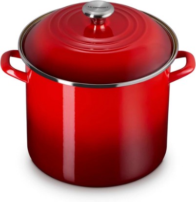 Picture of Le Creuset Enamel on Steel Traditional Stockpot, 12 qt., Cerise with Stainless Steel Knob