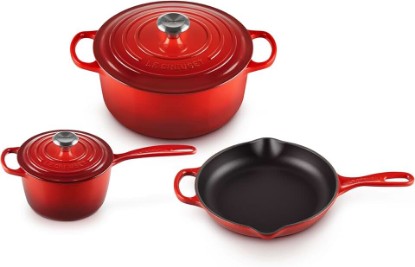 Picture of Le Creuset Enameled Cast Iron Signature Cookware Set, 5 pc, Cerise