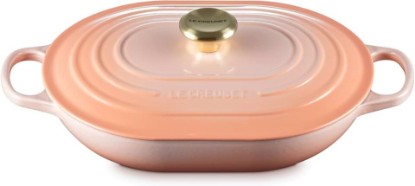 Picture of Le Creuset Enameled Cast Iron Signature Oval Casserole, 3.75 qt., Peche