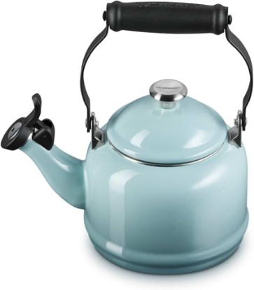 Picture of Le Creuset Enamel On Steel Demi Tea Kettle with Metal Finishes, 1.25 qt., Sea Salt