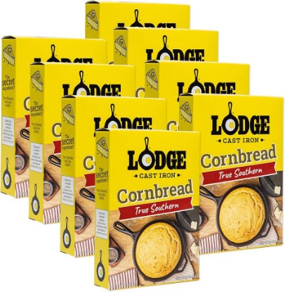 Picture of Lodge Cast Iron Skillet Cornbread - Pair with Cast Iron Skillet, Wedge Pan, Cornstick Pan or Muffin Pan, Quality Ingredients (8 Pack) - True Southern