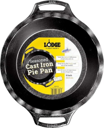 Picture of Lodge 9 Inch Cast Iron Pie Pan - PFAS-Free Pre-Seasoned Bakeware for Flaky Crusts, Deep Dish Pies, and Quiches - Dual Handle Design - Made in the USA