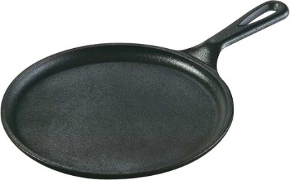 Picture of Lodge Cast Iron Griddle – 8 Inch Round Pre-Seasoned Griddle Pan for Pancakes, Tortillas, and More – Induction, Grill, Oven & Campfire Compatible – Made in USA, Non-Toxic, PFAS-Free
