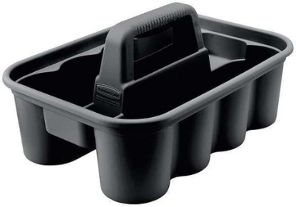 Picture of Rubbermaid Commercial Products Deluxe Carry Caddy for Take-Out Coffee/Soft Drinks Postmates/Uber Eats/Food Delivery Cleaning Products Sports/Water Bottles Black