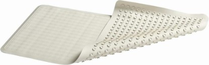 Picture of Rubbermaid Commercial Products Bath Tub and Shower Mat, 36-Inch X 18-Inch, White, Extra Long, Machine Washable, Safti-Grip Non-Slip Bathroom Mat with Suction Cups for Home/Hotel/Shower/Bathtub