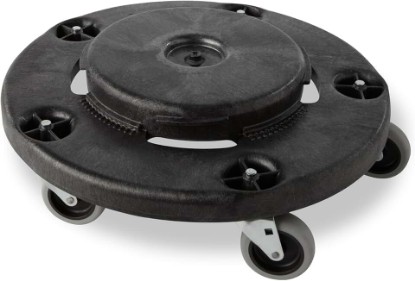 Picture of Rubbermaid Commercial Products BRUTE Dolly Black Fits 20 gallon, 32 gallon, 44 gallon, and 55 gallon BRUTE Containers, for Restaurants/Back of House/Offices/Warehouses/Airports/Commercial Environments