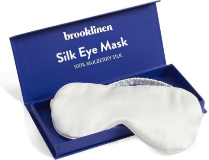 Picture of Brooklinen Silk Eye Mask for Sleeping – Ivory, 100% Mulberry Silk Sleep Mask with Soft Elastic Strap, Machine Washable, Breathable & Cool-to-the-Touch – Ideal for Sleeping & Traveling