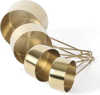 Picture of Martha Stewart Richburn 4-Piece Gold Stainless Steel Measuring Cup Set – Durable and Stylish Kitchen Measuring Tools for Baking and Cooking