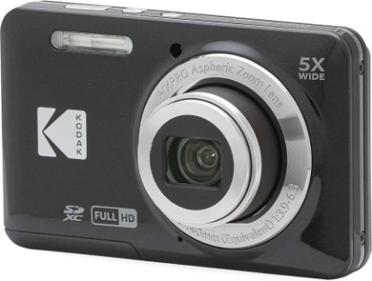 Picture of Kodak PIXPRO FZ55-BK 16MP CMOS Sensor Digital Camera 5X Optical Zoom 28mm Wide Angle 1080P Full HD Video 2.7" LCD Vlogging Camera (Black)