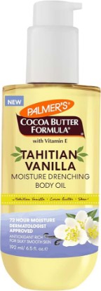Picture of Palmer's Cocoa Butter Formula Body Oil, Moisture Drenching Tahitian Vanilla, 6.5 Oz, 72Hr Hydration with Shea Butter & Vitamin E for Softer Skin, Protects & Soothes Dryness, Dermatologist Approved