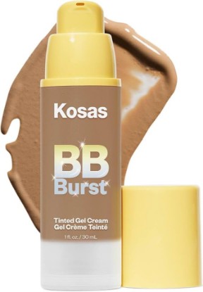 Picture of Kosas BB Burst Tinted Face Gel Cream - Supports Healthy Collagen, Smoothes Skin, Hydrates & Moisturizes - Lightweight Buildable Coverage - Medium Deep Warm 34, (1 Oz/30 ML)
