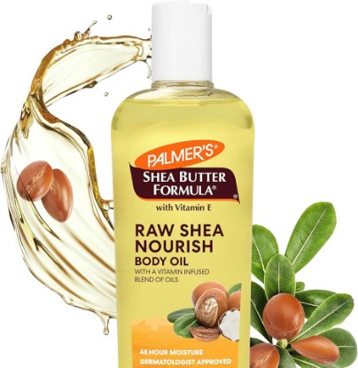 Picture of Palmer's Shea Formula Raw Shea Body Oil with Vitamin E, Deep Body Moisturizer to Soothe & Nourish Dry, Sensitive & Eczema-Prone Skin, 8.5 oz