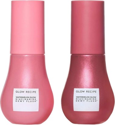 Picture of Glow Recipe Dewy Flush Duo - Berry Flush & Watermelon Flush Niacinamide Dewy Flush Tinted Serums (15 ml/ea) - Glowy, Hydrating Cheek & Lip Stain for a Fresh, Dewy Flush