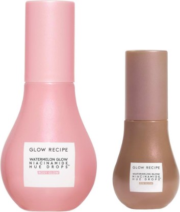 Picture of Glow Recipe Illuminating and Bronzing Hue Drops - Makeup Skincare Hybrid Duo - Sun Glow Mini (15 ml) + Full Size Rosy Glow (40 ml) - Tinted Face Serums for Hydrated All‑Over Dewy Glow