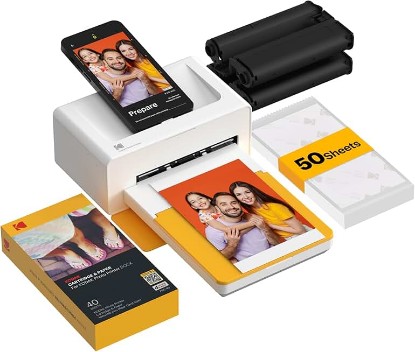 Picture of KODAK Dock Plus 4x6'' Photo Printer, 50 Sheets, Docking & Bluetooth Smartphone Printer for iPhone & Android, Instant Color Prints, 4PASS Dye Sublimation