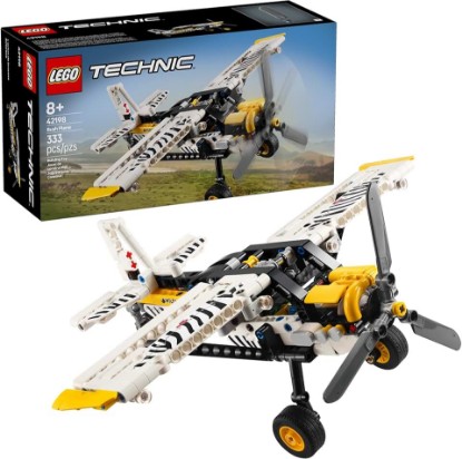 Picture of LEGO Technic Bush Plane Toy - Buildable Airplane Toy for Kids, Boys and Girls, Ages 8+ - Model Airplane Gift with Spinning Propeller, 4-Cylinder Piston Engine, and More - 42198