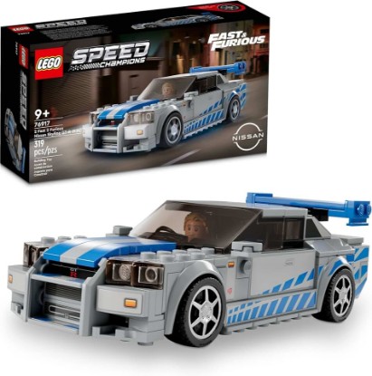 Picture of LEGO Speed Champions 2 Fast 2 Furious Nissan Skyline GT-R (R34), Race Car Toy Model Building Kit, Collectible with Racer Minifigure, 2023 Set for Kids, Boys and Girls Ages 9 and Up 76917