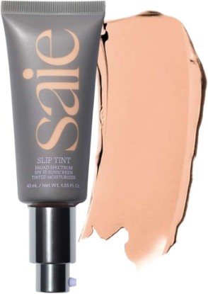 Picture of Saie Slip Tint Tinted Moisturizer with SPF 35 - Light Coverage, Glowy Skin Tint & Mineral Sunscreen for Face with Hydrating Hyaluronic Acid - Summer Makeup Essential - Shade Three + Half (1.35 oz)