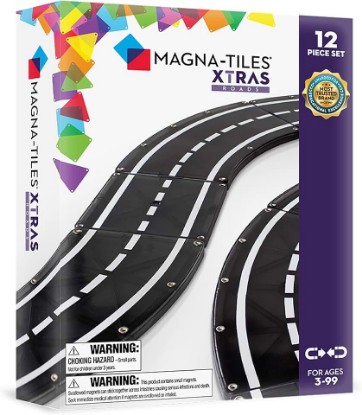 Picture of MAGNA-TILES XTRAS: Roads 12 Piece Magnetic Construction Set, The ORIGINAL Magnetic Building Brand