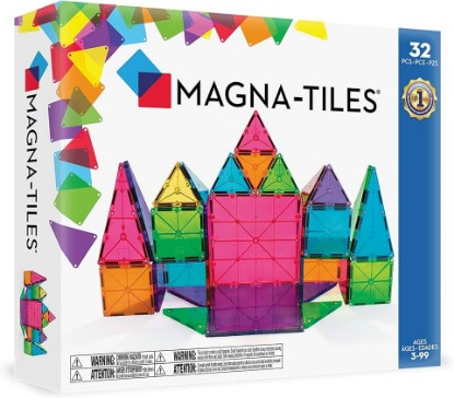Picture of MAGNA-TILES Classic 32-Piece Magnetic Construction Set, The ORIGINAL Magnetic Building Brand