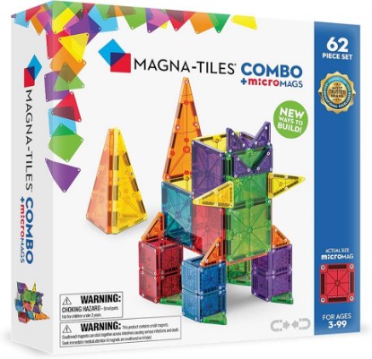 Picture of MAGNA-TILES Combo 62-Piece Magnetic Construction Set, The Original Magnetic Building Brand