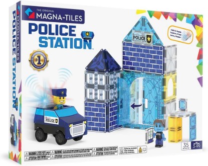 Picture of MAGNA-TILES Police Station 35-Piece Magnetic Construction Set, The Original Magnetic Building Brand