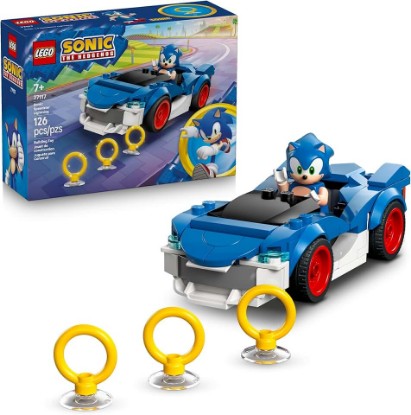 Picture of LEGO Sonic The Hedgehog Sonic: Speedster Lightning Race Car Toy for Boys & Girls - Toy Building Set W/Minifigure for Kids & Gamers, Ages 7+ - Gift Idea for Birthdays - 77117
