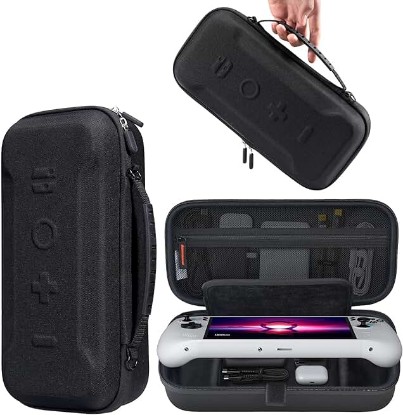 Picture of JSAUX Carrying Case for Lenovo Legion Go / Go S / Go 2, Large Capacity Hard Travel Pouch, Screen Protector Cover with Hand Grip, Storage Bag for Console, Controllers and Dock – Black Global Recycled Standard