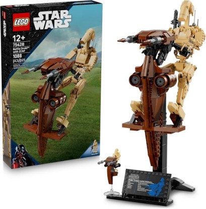 Picture of LEGO Star Wars: The Phantom Menace Battle Droid with STAP - Building & Learning Toy for Boys & Girls, Ages 12+ - Star Wars Toy & Model Kit - Gift Idea for Birthdays - 75428