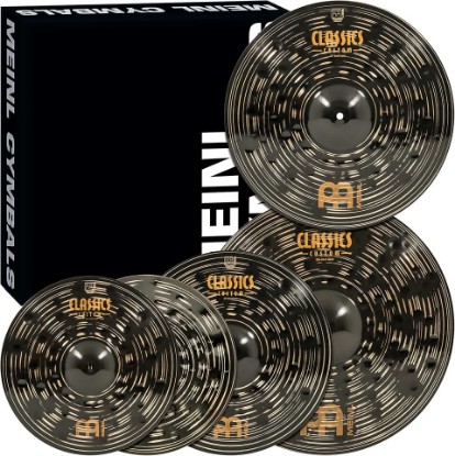 Picture of Meinl Cymbal Set Box Pack with 14” Hihats, 20” Ride, 16” Crash, Plus a FREE 18” Crash – Classics Custom Dark – Made In Germany, TWO-YEAR WARRANY (CCD460+18)