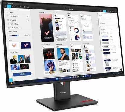 Picture of Lenovo ThinkVision T32UD-40 32" Class 4K UHD LED Monitor - 16:9 - Eclipse Black TCO Certified
