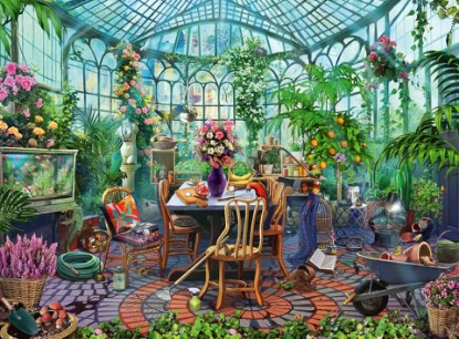 Picture of Ravensburger Greenhouse Mornings 500 Piece Jigsaw Puzzle for Adults - 12000207 - Handcrafted Tooling, Made in Germany, Every Piece Fits Together Perfectly The Forest Stewardship Council