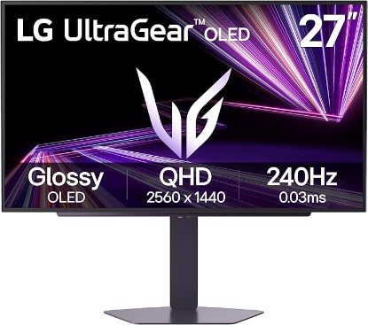 Picture of LG 27GX704A-B 27-inch Ultragear QHD (2650x1440) OLED Gaming Monitor 240Hz, 0.03ms, NVIDIA G-Sync Compatible, AMD FreeSync Premium Pro, VESA Display HDR TrueBlack400, HDMI 2.1, DisplayPort, Black